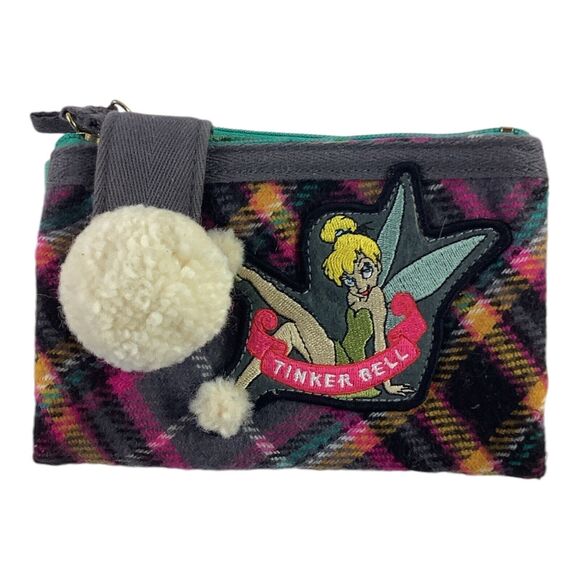 Walt DisneyWorld Disneyland Tinkerbell Wallet Multi Colored Plaid 4” X 6” GUC - Picture 3 of 16